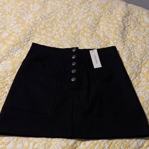 Francesca's Collections Black Mini Skirt with Buttons